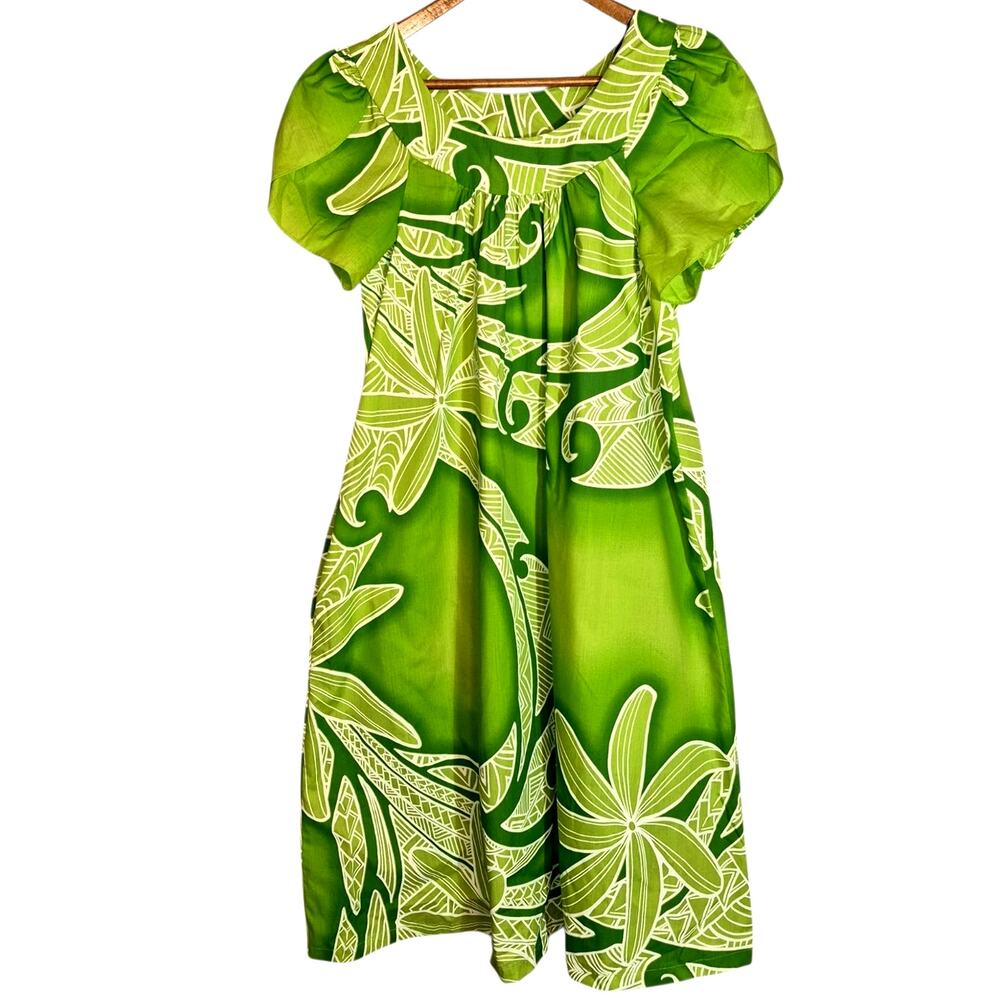 Vintage 80s Hawaiian Flavor Mu'umu'u Women's Loose Fit Night/ Day Dress L USA